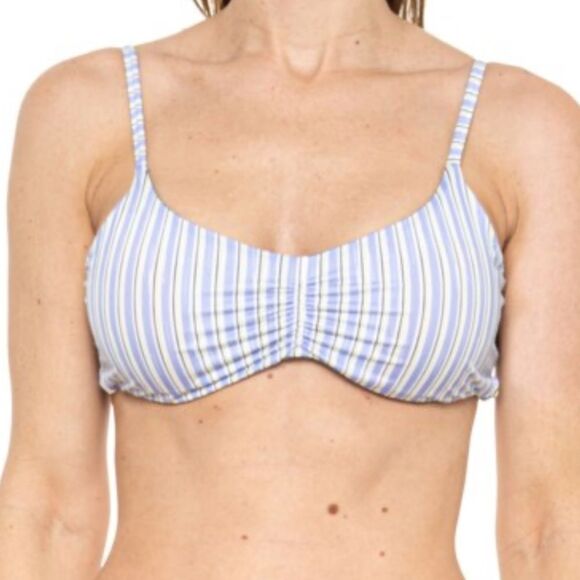 prAna XS Jess Gemma Reversible Swim Bikini Set Spotted Green Blue Yellow Stripe - Picture 8 of 17